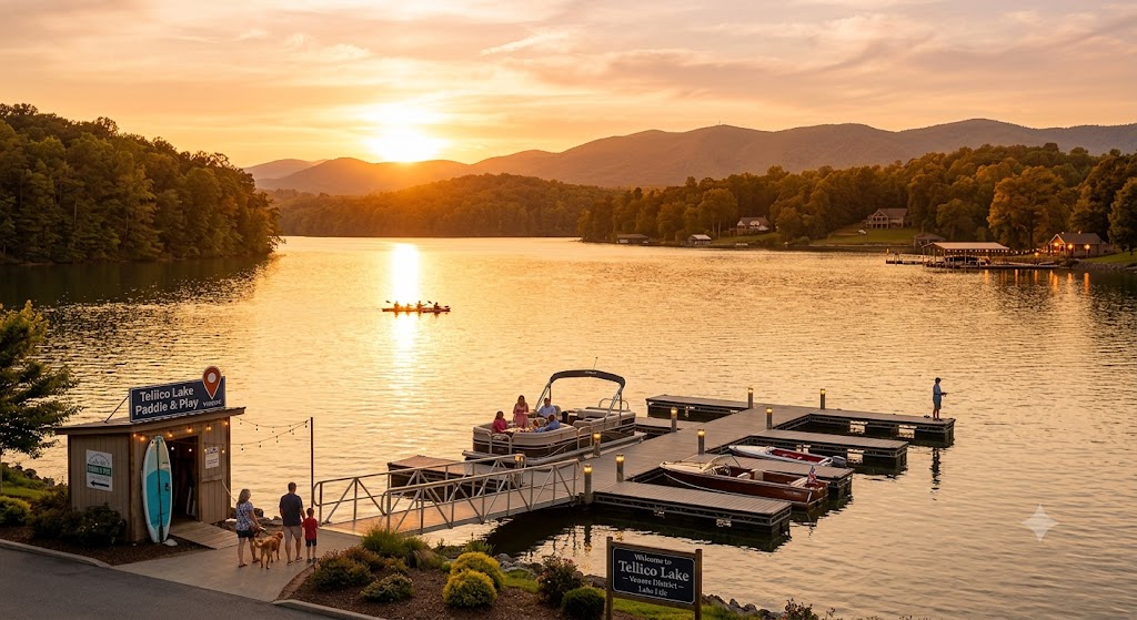 Tellico Lake at sunset near Vonore Tennessee
